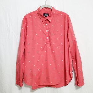 The North Face Bayward Popover Cotton Long Dleeve Shirt Red Medium